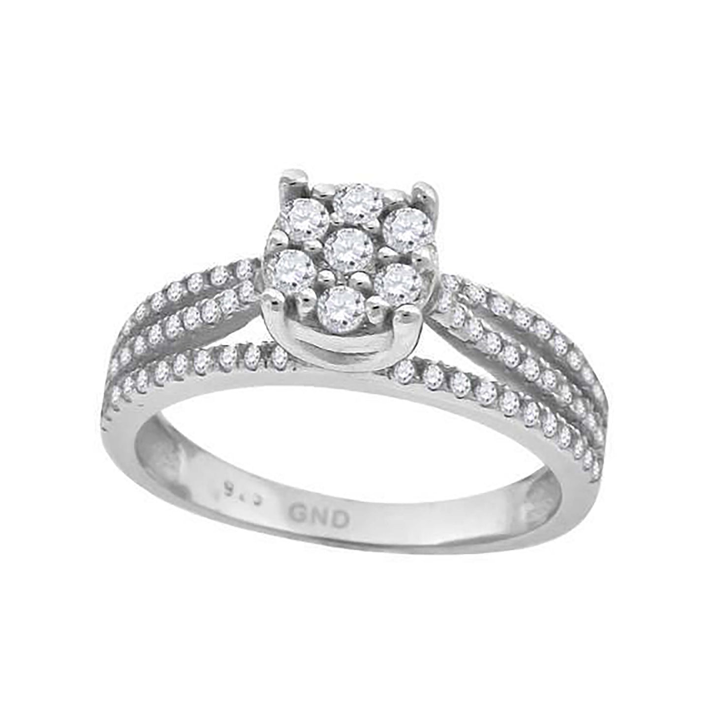 Sterling Silver Women's Cubic-Zirconia Fashion Bridal Anniversary Engagement Wedding Ring