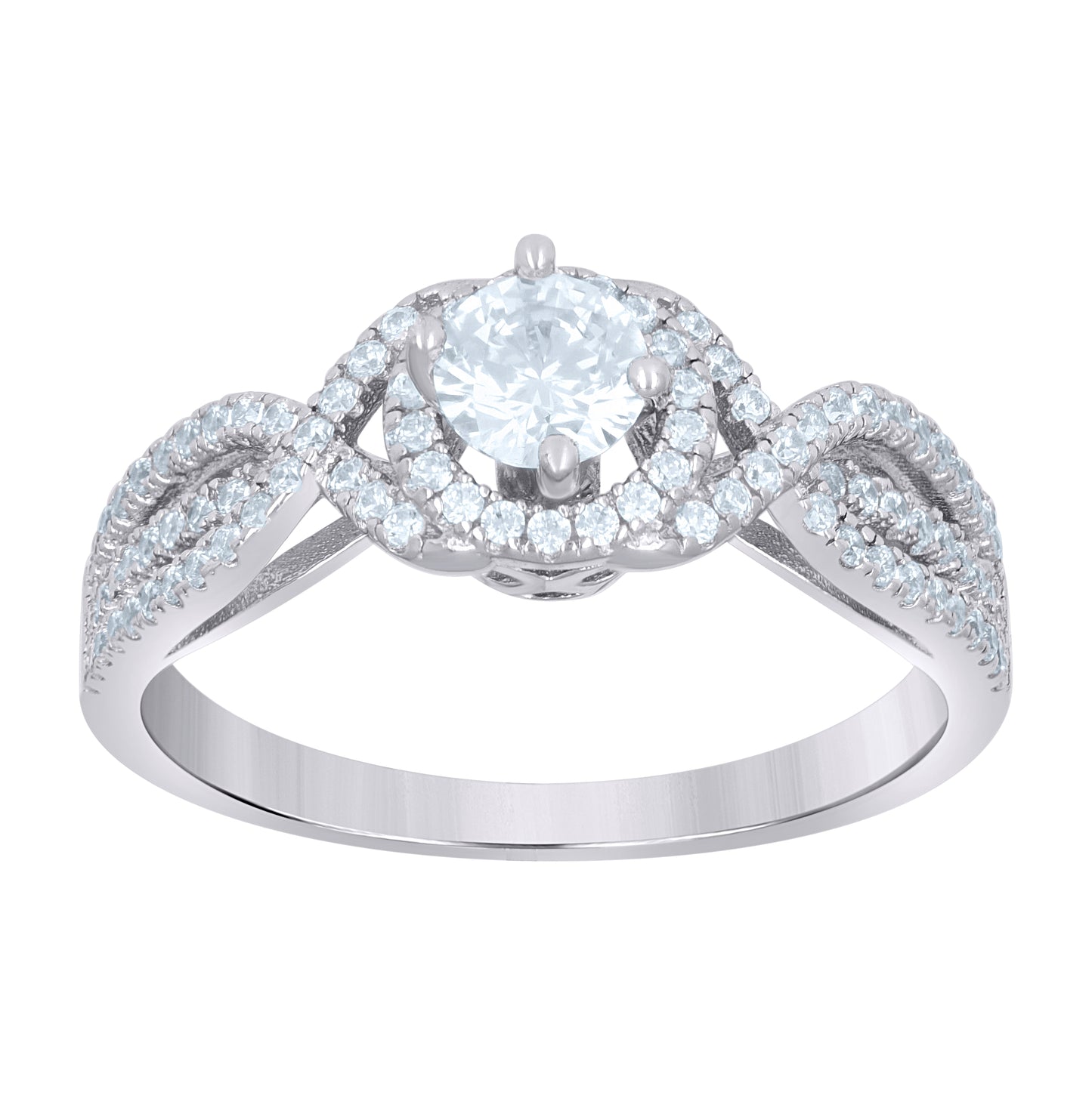 Sterling Silver Women's Cubic-Zirconia Fashion Bridal Anniversary Engagement Wedding Ring