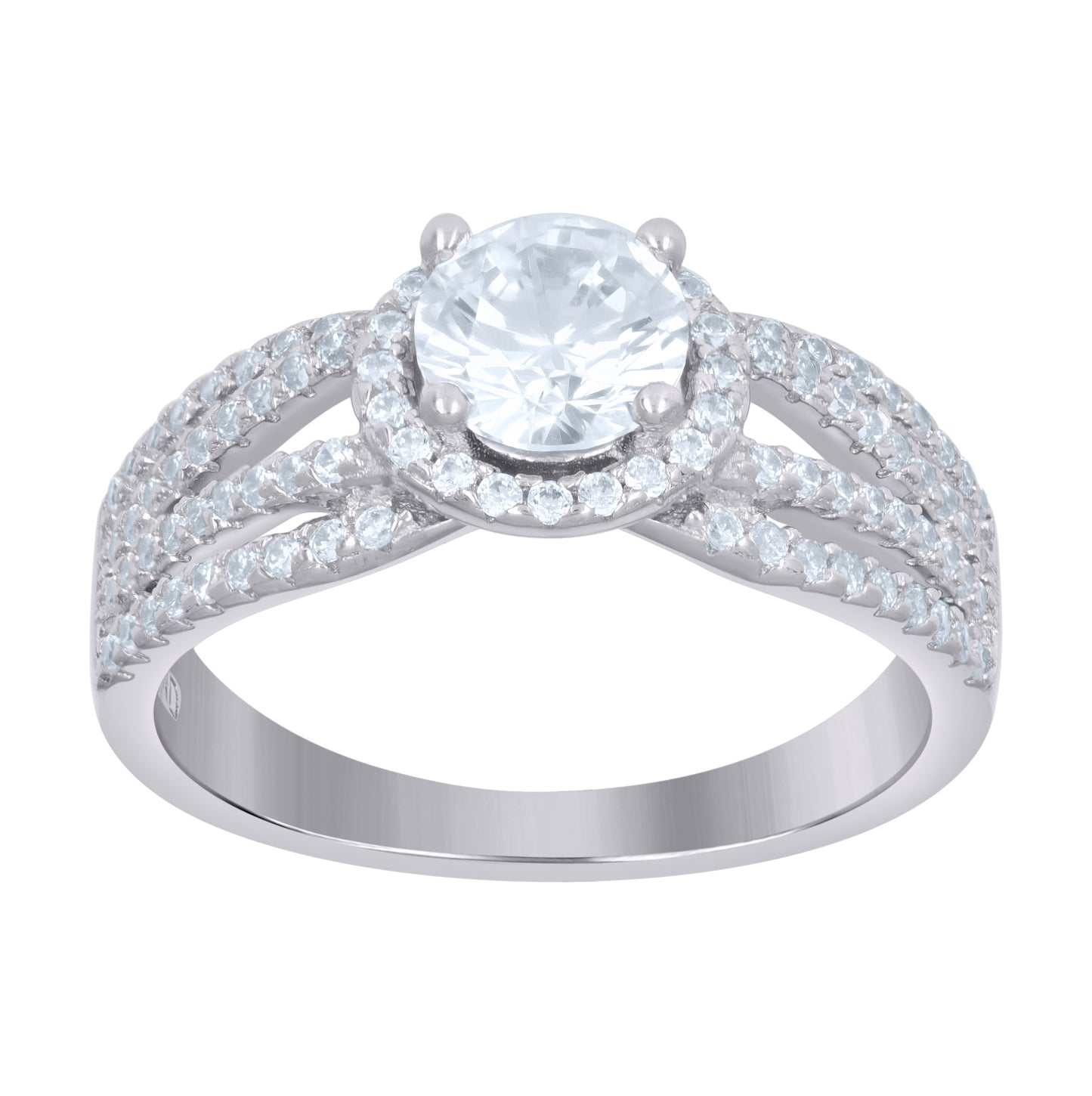Sterling Silver Women's Cubic-Zirconia Fashion Bridal Anniversary Engagement Wedding Ring
