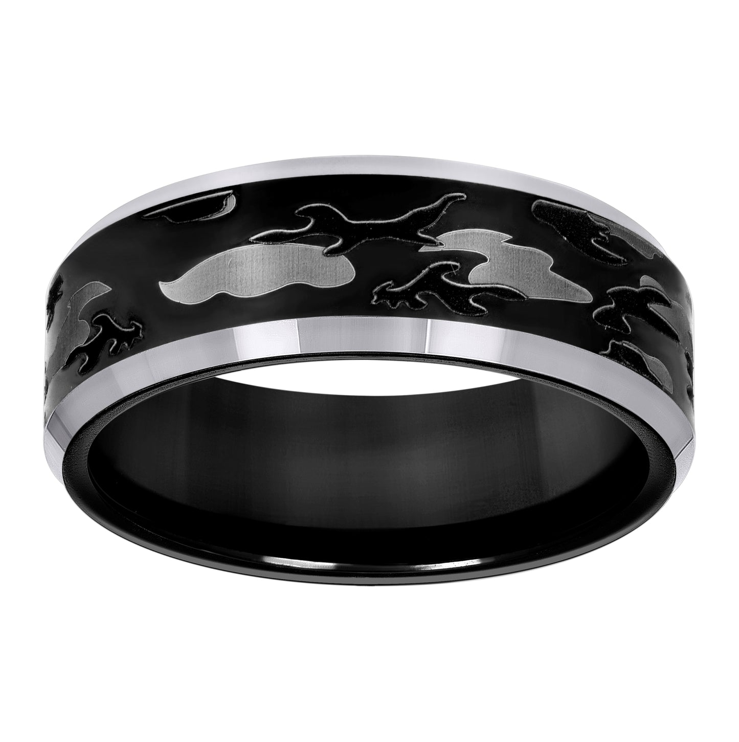 Tungsten Black Camouflage Military Mens Comfort-fit 8mm Size-7-14 Bridal Anniversary Engagement Wedding Band