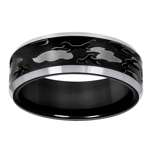 Tungsten Black Camouflage Military Mens Comfort-fit 8mm Size-7-14 Bridal Anniversary Engagement Wedding Band