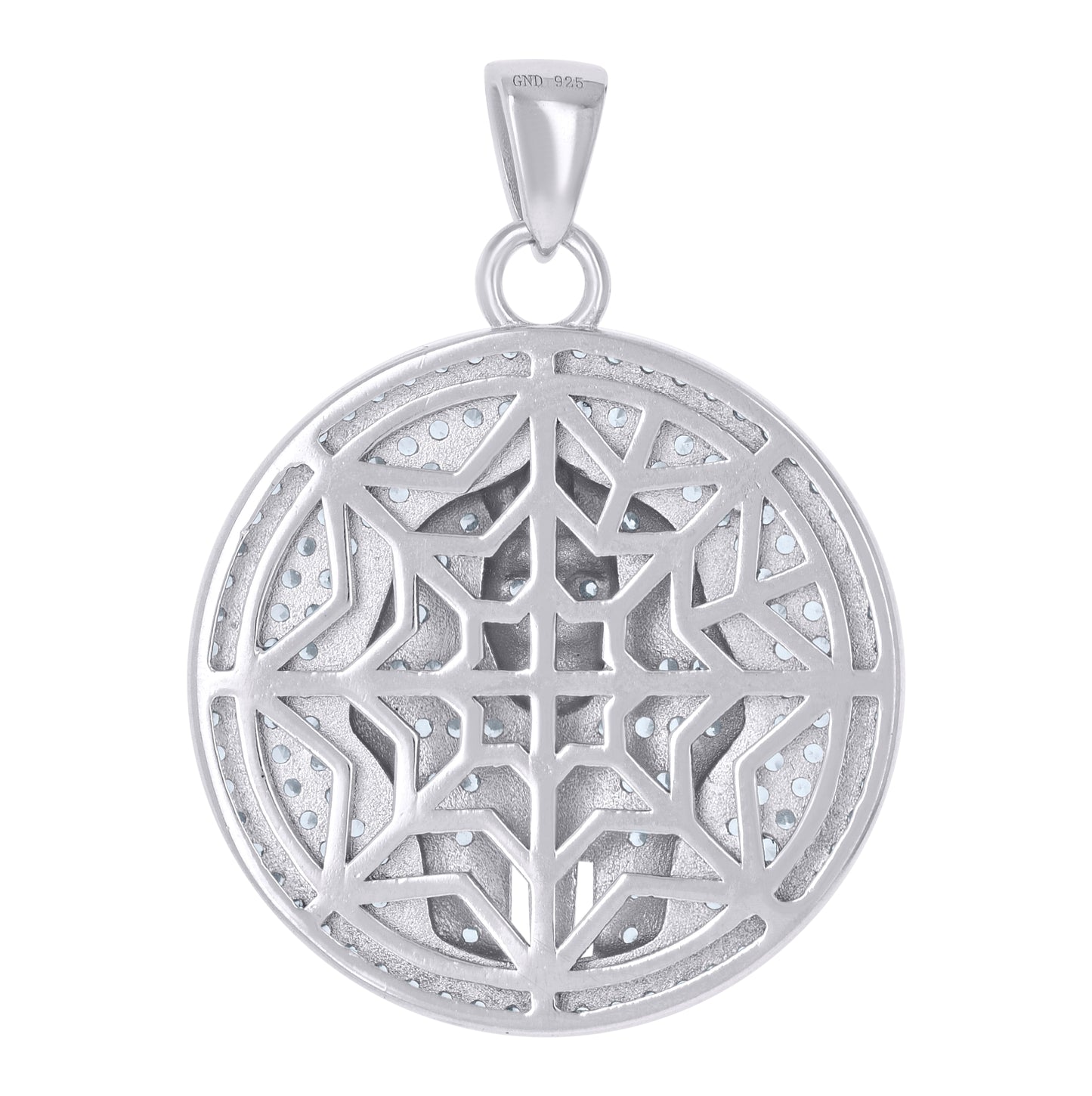 Sterling Silver Mens Cubic-Zirconia Pharaoh Egyptian Fashion Charm Pendant