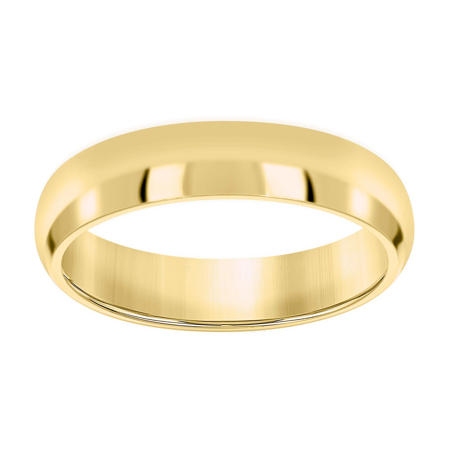 14K Yellow Or White Gold Unisex Dome Polished Comfort-Fit Sizes 5 - 14 Bridal Anniversary Engagement Wedding Band Ring