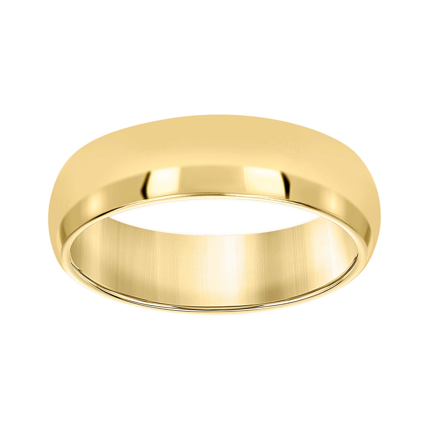 14K Yellow Or White Gold Unisex Dome Polished Comfort-Fit Sizes 5 - 14 Bridal Anniversary Engagement Wedding Band Ring