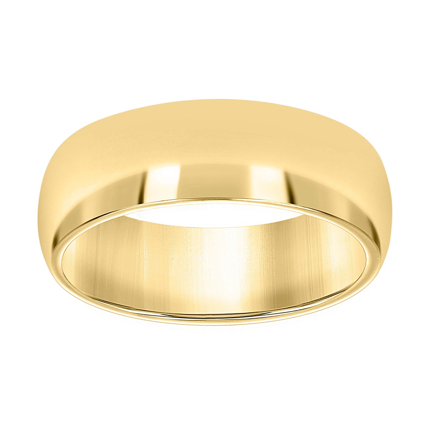 14K Yellow Or White Gold Unisex Dome Polished Comfort-Fit Sizes 5 - 14 Bridal Anniversary Engagement Wedding Band Ring