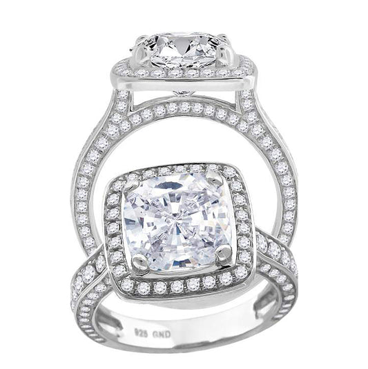 Sterling Silver Women's Cubic Zirconia Bridal Anniversary Engagement Wedding Ring