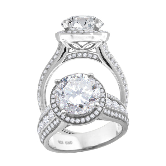 Sterling Silver Women's Cubic Zirconia Bridal Anniversary Engagement Wedding Ring