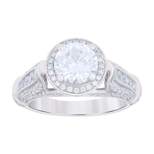 Sterling Silver Women's Cubic Zirconia Bridal Anniversary Engagement Wedding Ring