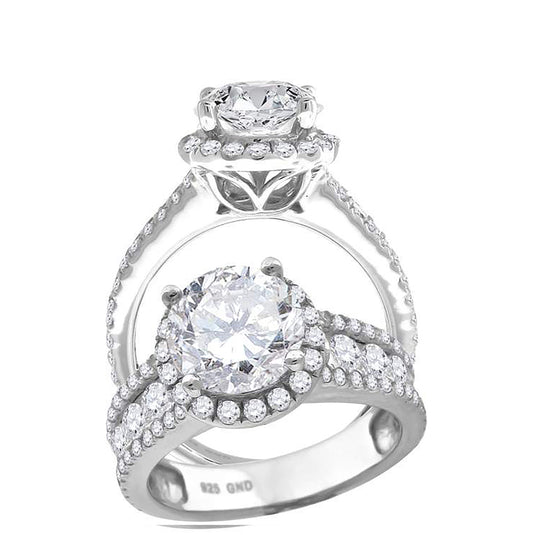 Sterling Silver Women's Cubic Zirconia Bridal Anniversary Engagement Wedding Ring