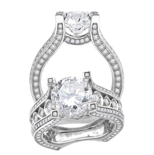 Sterling Silver Women's Cubic Zirconia Bridal Anniversary Engagement Wedding Ring
