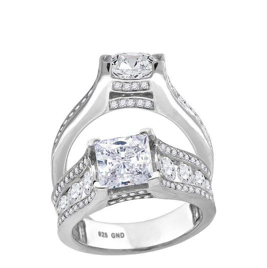 Sterling Silver Women's Cubic Zirconia Bridal Anniversary Engagement Wedding Ring