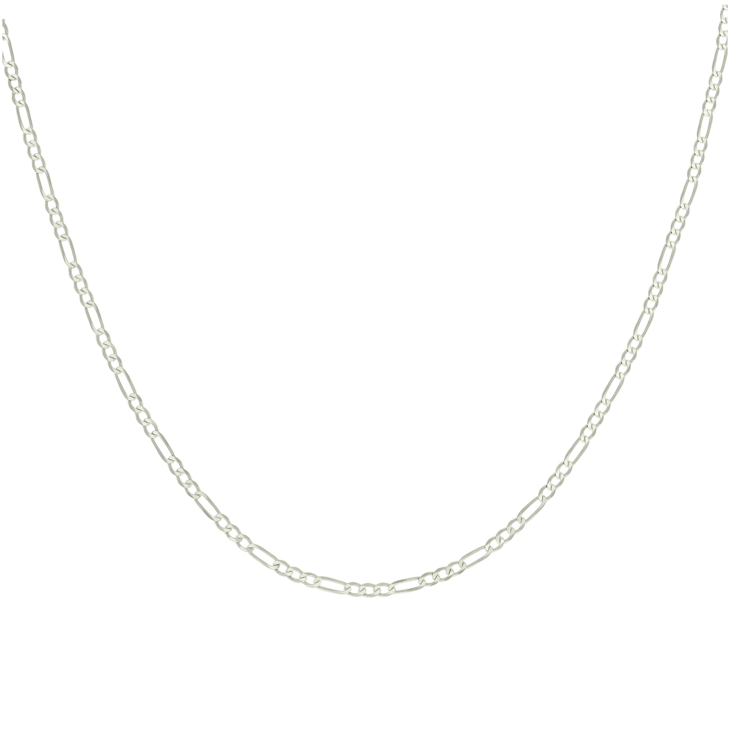Sterling Silver Super Flat Figaro Chain