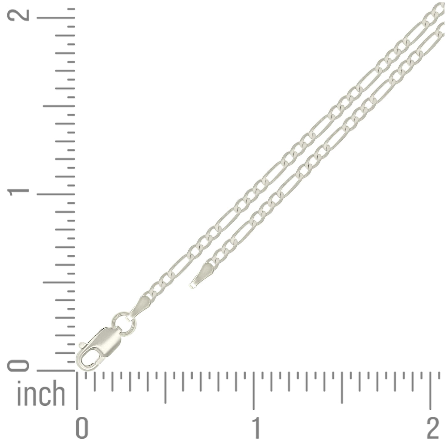 Sterling Silver Super Flat Figaro Chain