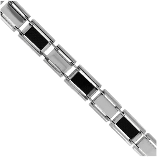 Stainless Steel Black-tone Mens Fashion Link Bracelet