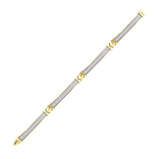 Sterling Silver Women Micropave Cubic Zirconia Link Bracelet