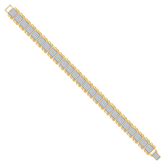 Sterling Silver Women Micropave Cubic Zirconia Link Bracelet