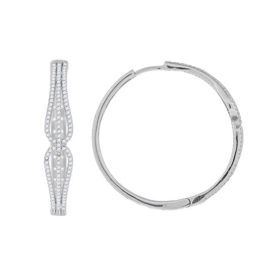 Sterling Silver Womens Cubic Zirconia Huggie Hoop Earrings