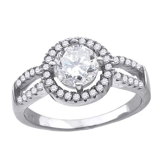 Sterling Silver Womens Cubic Zirconia Fancy Bridal Anniversary Wedding Engagement Band Ring