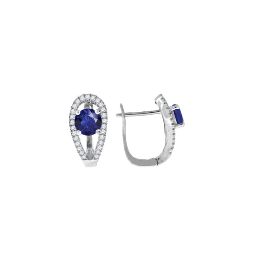 Sterling Silver Womens Cubic Zirconia French Clip Earrings