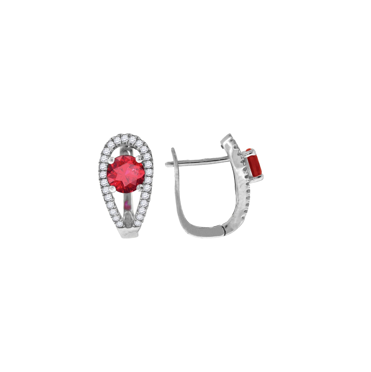Sterling Silver Womens Cubic Zirconia French Clip Earrings