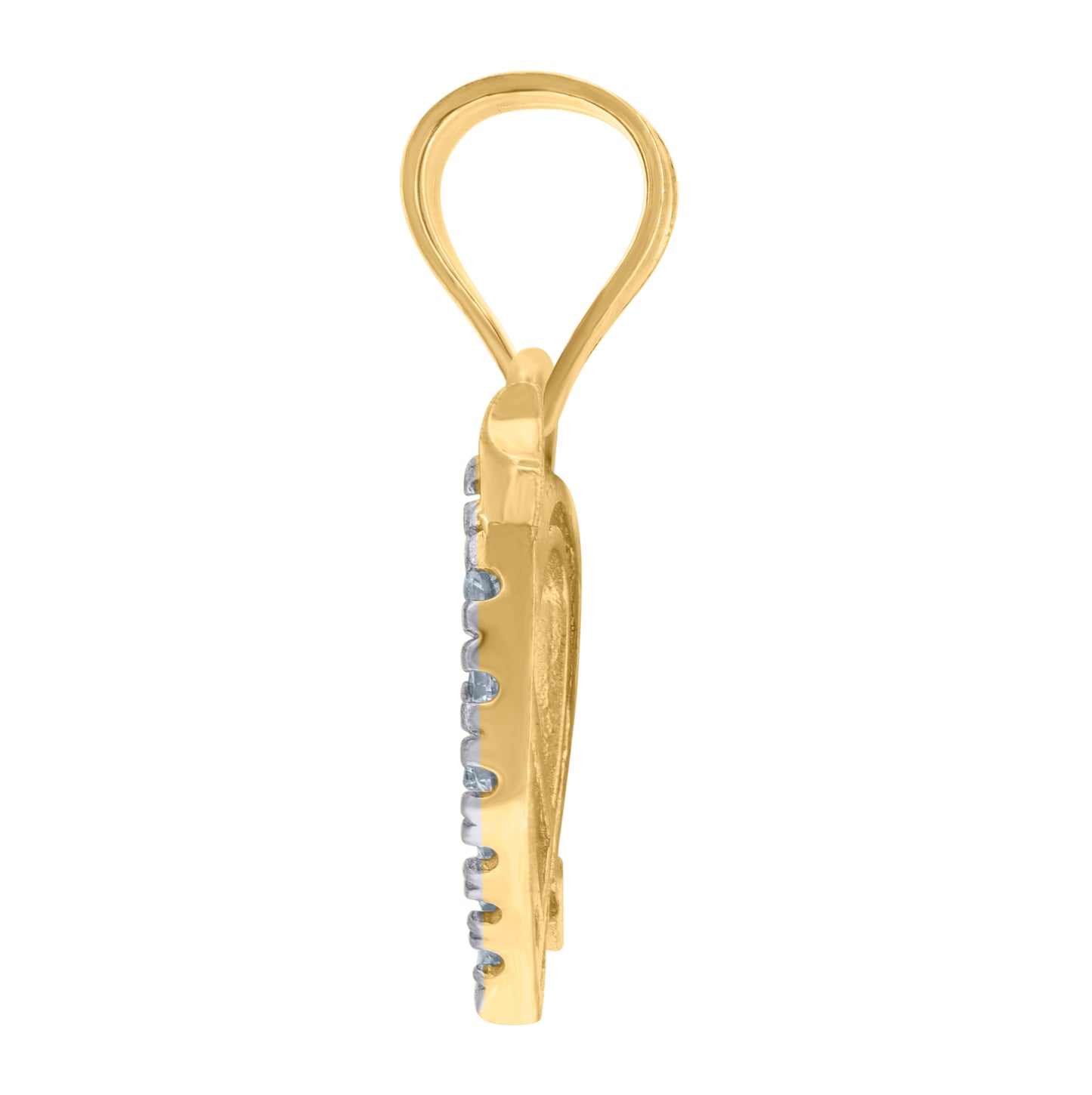 10K Gold Two-Tone Cubic-Zirconia Womens Arrow Heart Charm Pendant
