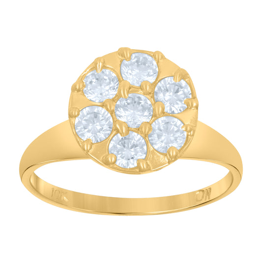 10K Two-Tone Gold Womens Round Cubic Zirconia Engagement Ring