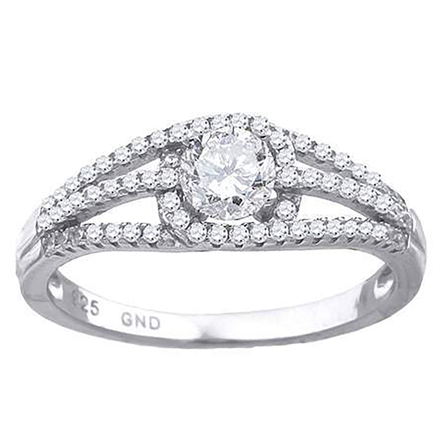 Sterling Silver Women's Cubic-Zirconia Fashion Bridal Anniversary Engagement Wedding Ring