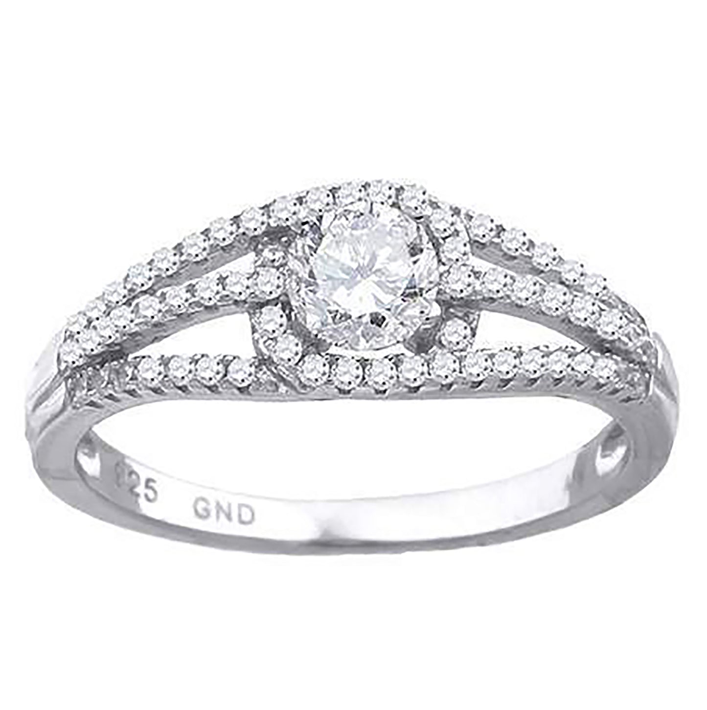 Sterling Silver Women's Cubic-Zirconia Fashion Bridal Anniversary Engagement Wedding Ring