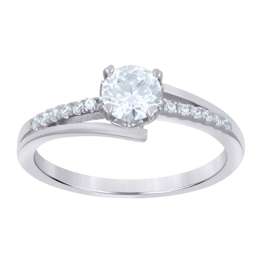 Sterling Silver Women's Cubic-Zirconia Bridal Anniversary Engagement Wedding Ring