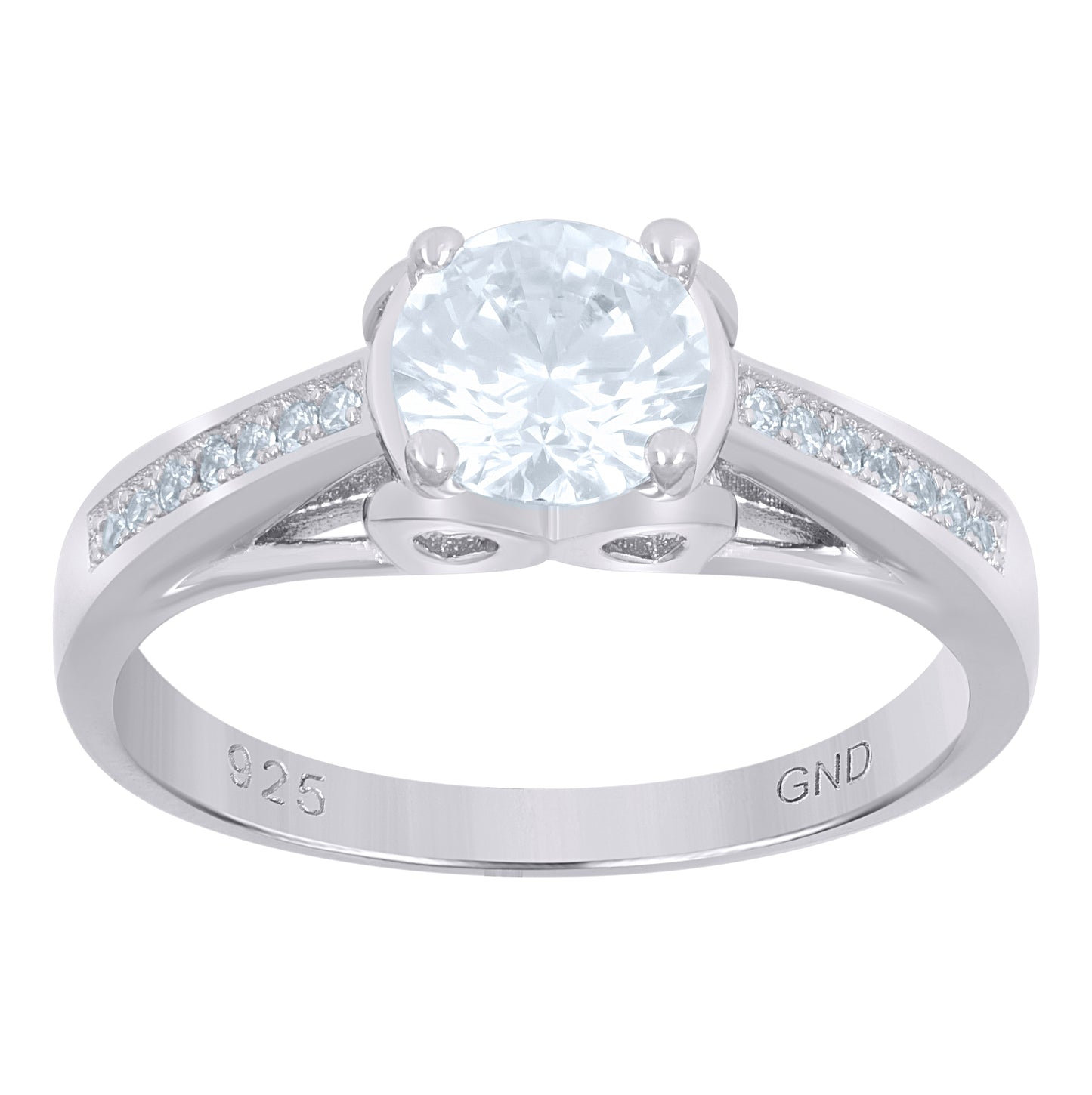 Sterling Silver Women's Cubic-Zirconia Fashion Bridal Anniversary Wedding Engagement Band Ring