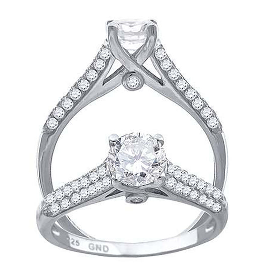 Sterling Silver Cubic Zirconia Sizes 6 To 9 Womens Bridal Anniversary Promise Wedding Band Engagement Ring