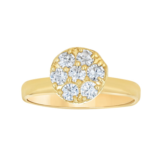 10K Two-Tone Gold Womens Round Cubic Zirconia Engagement Ring