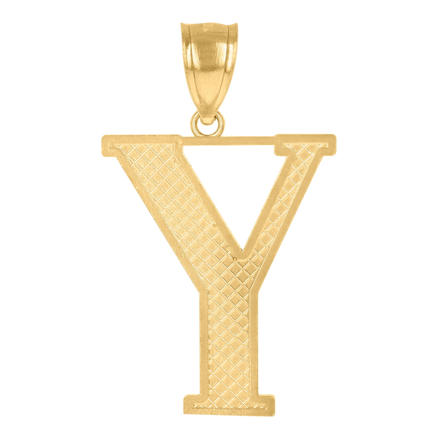 10K Yellow Gold Unisex Initial Alphabet Charm Pendant