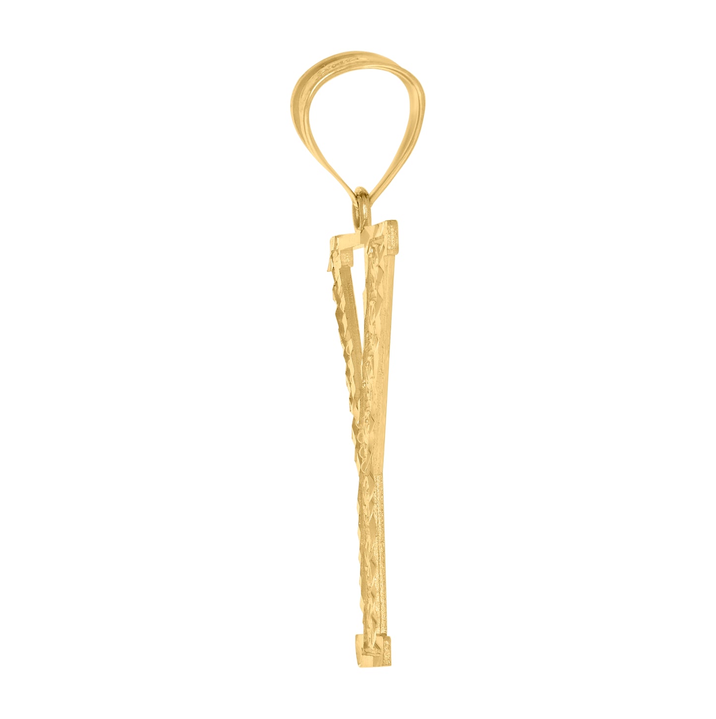 10K Yellow Gold Unisex Initial Alphabet Charm Pendant