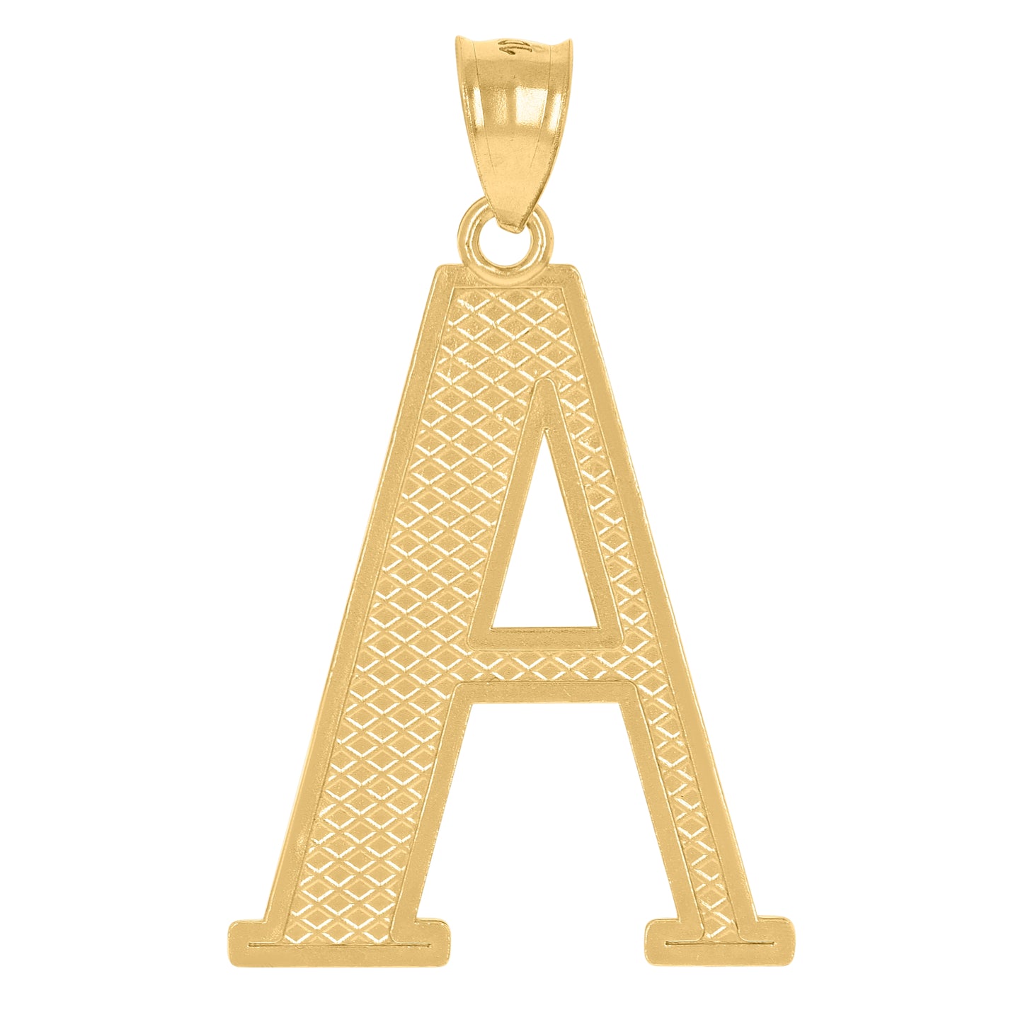 10K Yellow Gold Unisex Initial Alphabet Charm Pendant