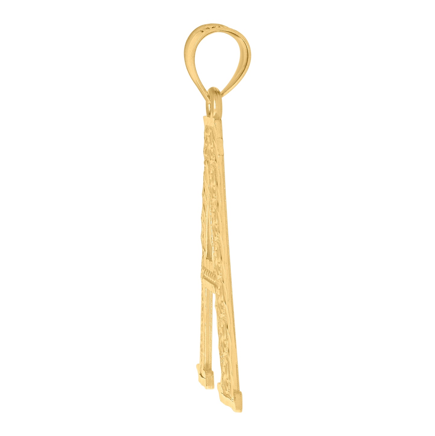 10K Yellow Gold Unisex Initial Alphabet Charm Pendant