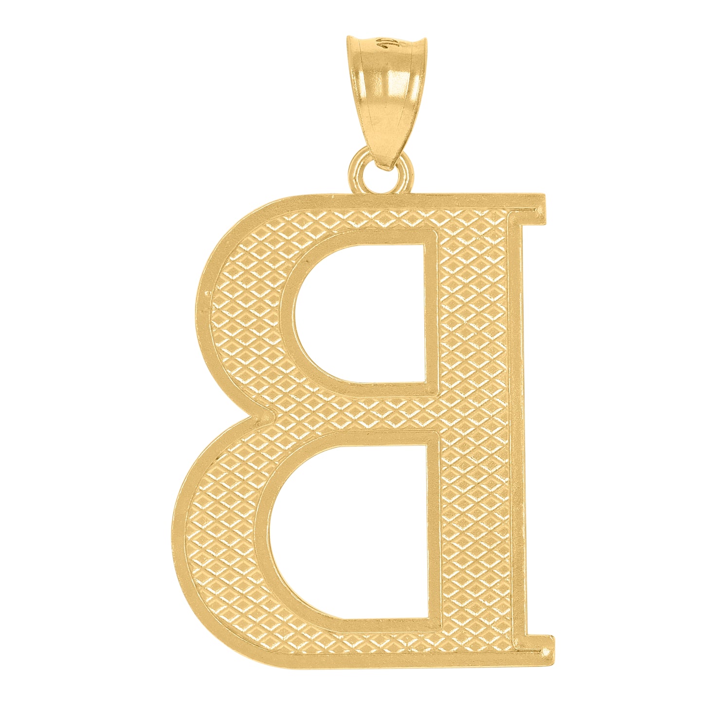 10K Yellow Gold Unisex Initial Alphabet Charm Pendant