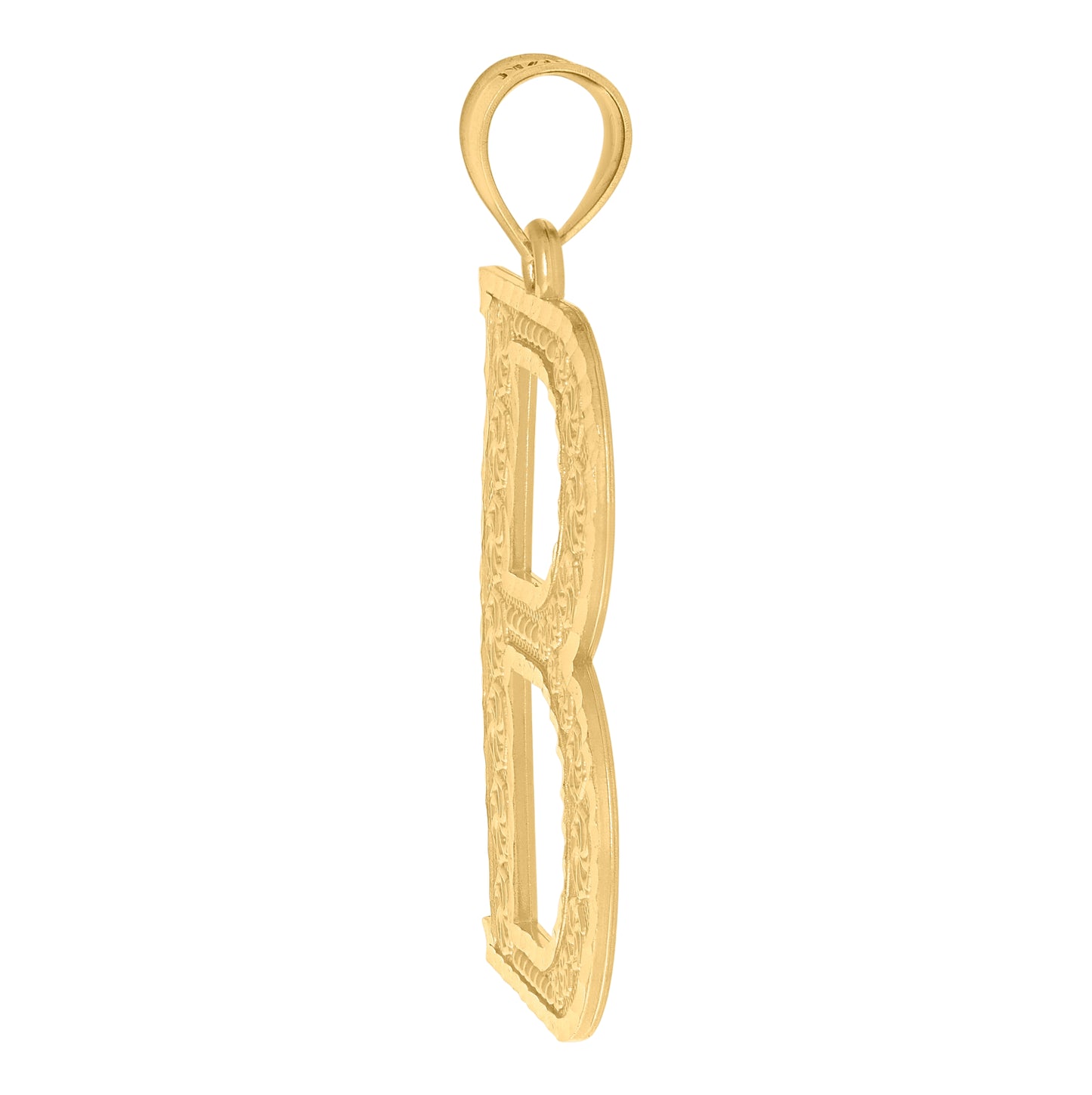 10K Yellow Gold Unisex Initial Alphabet Charm Pendant