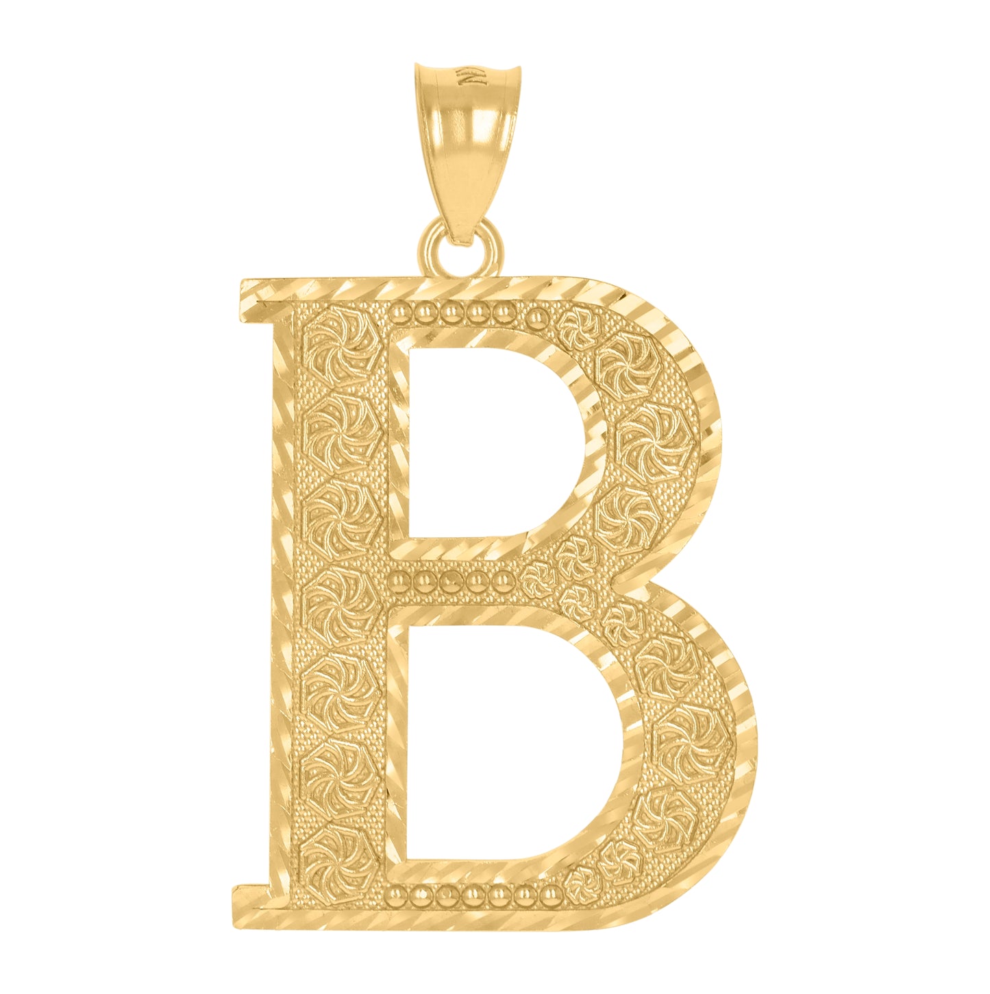 10K Yellow Gold Unisex Initial Alphabet Charm Pendant