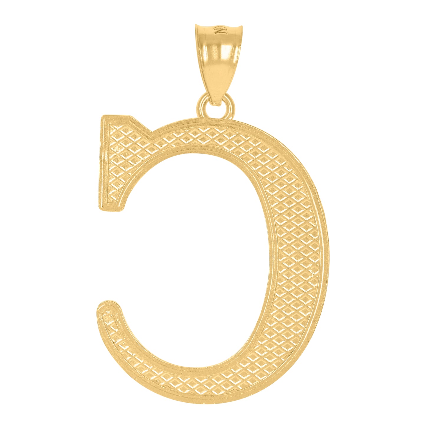 10K Yellow Gold Unisex Initial Alphabet Charm Pendant