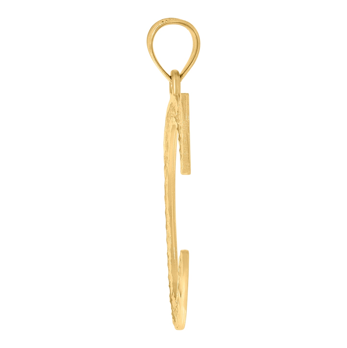 10K Yellow Gold Unisex Initial Alphabet Charm Pendant