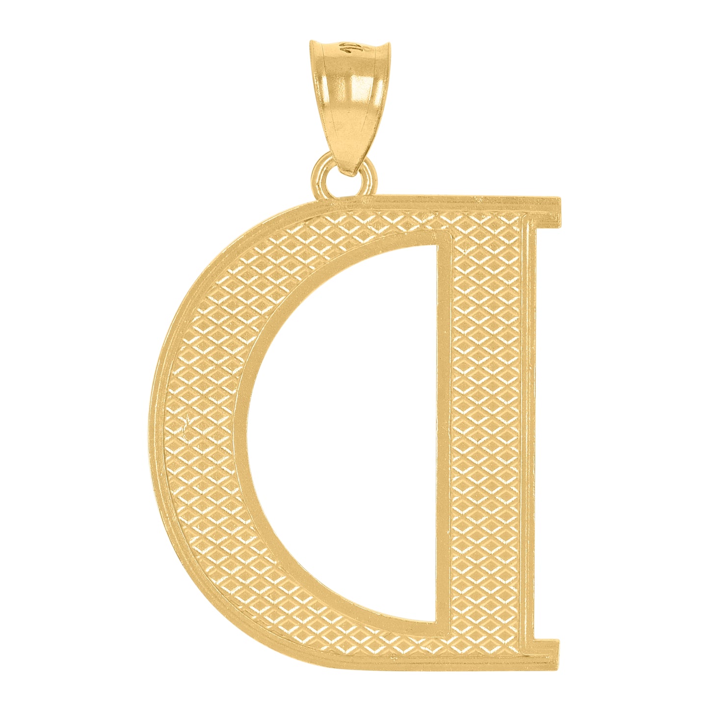 10K Yellow Gold Unisex Initial Alphabet Charm Pendant