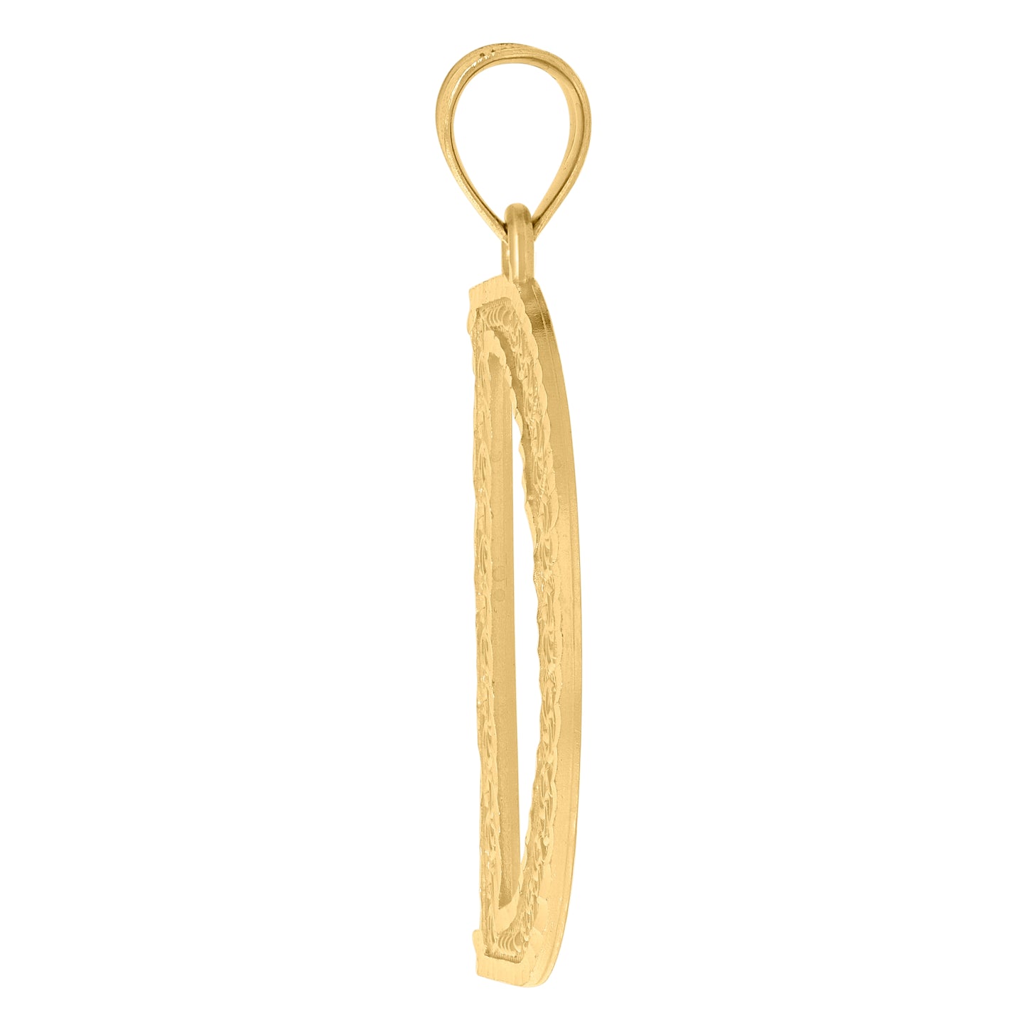 10K Yellow Gold Unisex Initial Alphabet Charm Pendant