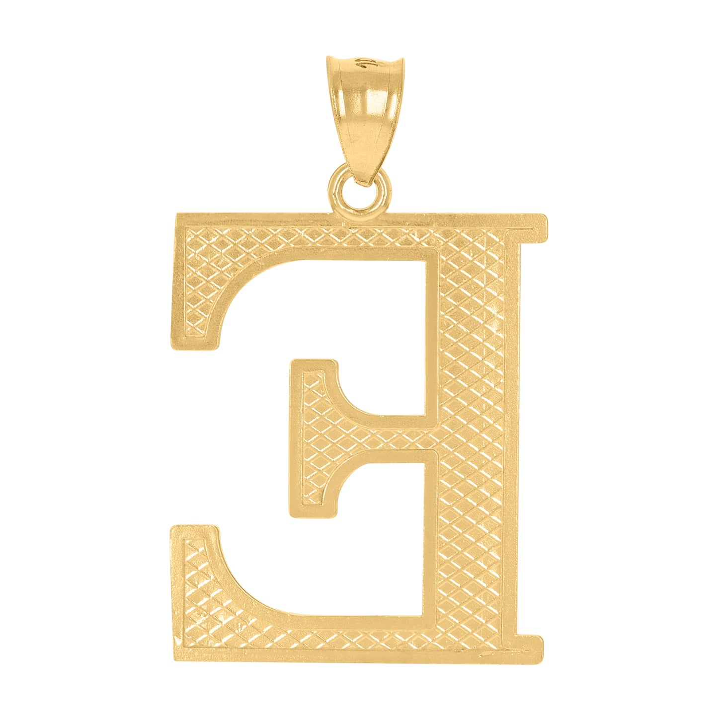 10K Yellow Gold Unisex Initial Alphabet Charm Pendant
