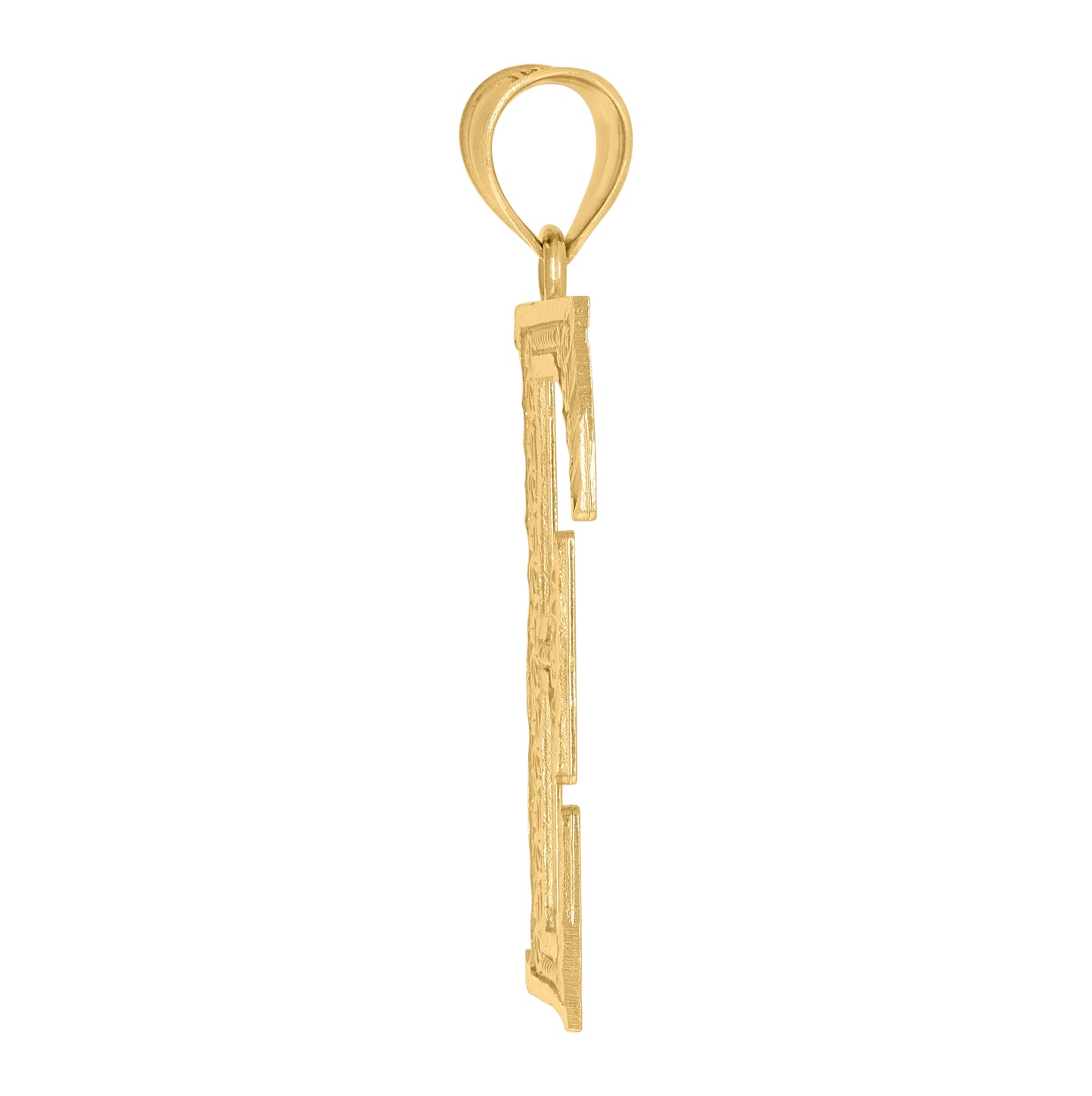 10K Yellow Gold Unisex Initial Alphabet Charm Pendant
