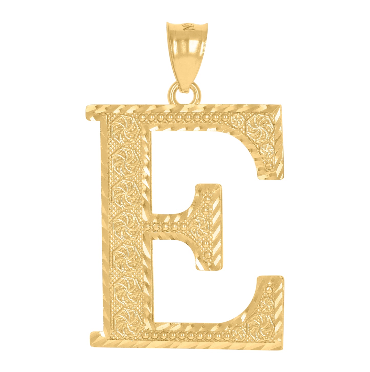 10K Yellow Gold Unisex Initial Alphabet Charm Pendant
