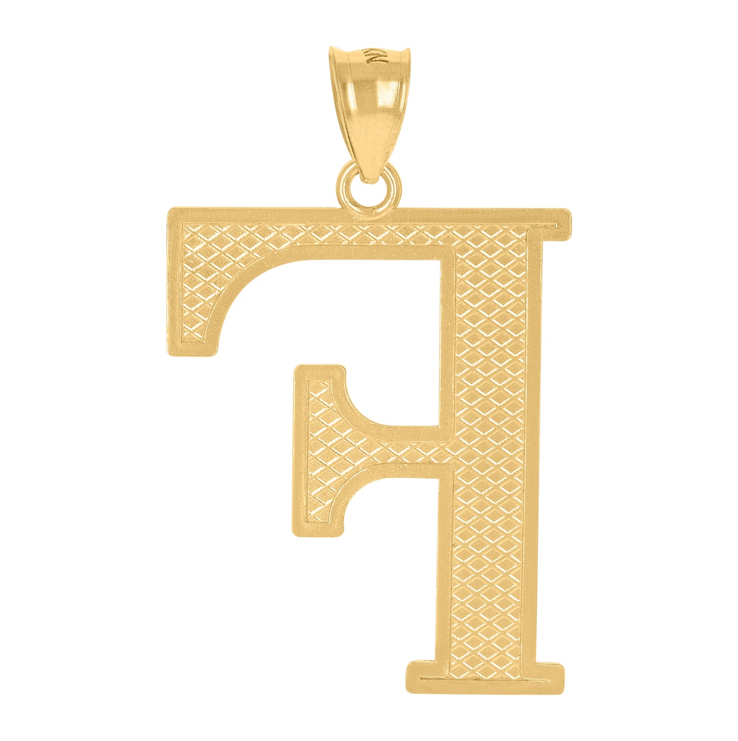 10K Yellow Gold Unisex Initial Alphabet Charm Pendant