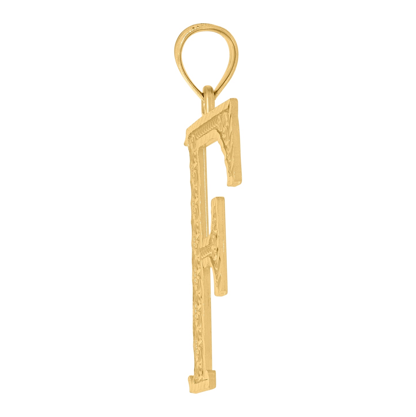 10K Yellow Gold Unisex Initial Alphabet Charm Pendant