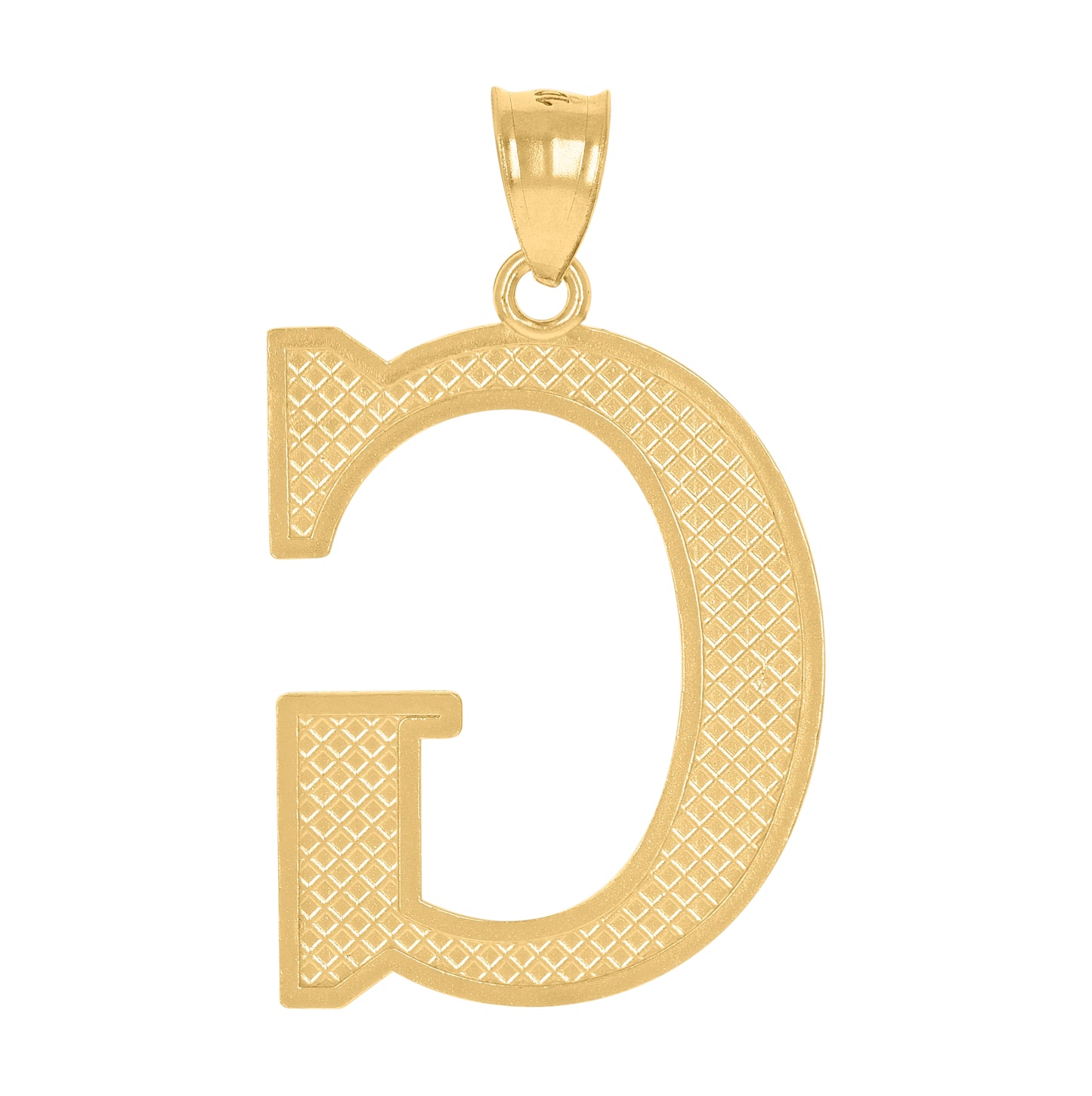 10K Yellow Gold Unisex Initial Alphabet Charm Pendant