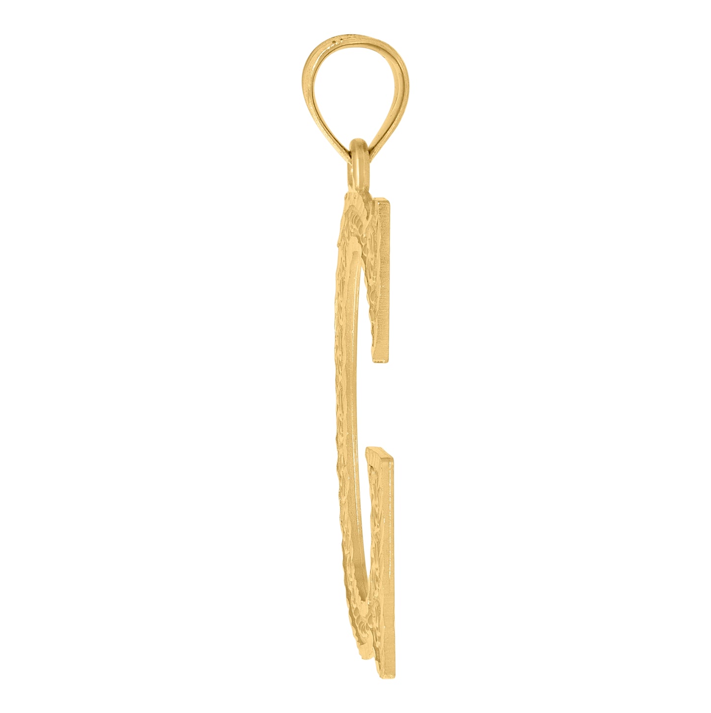 10K Yellow Gold Unisex Initial Alphabet Charm Pendant